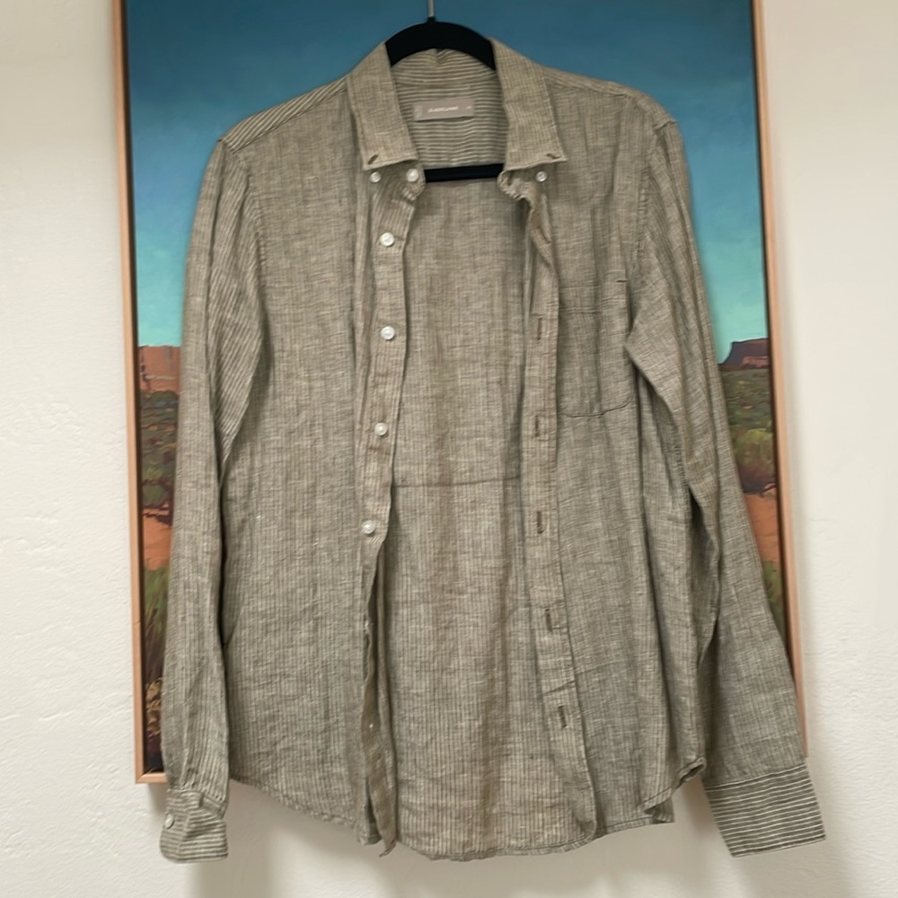 Everlane Green Striped Button Down